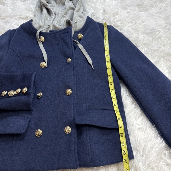 MAEVE By ANTHROPOLOGIE Twofer Peacoat Jacket With Removable Hood Liner Small S - Picture 12 of 14